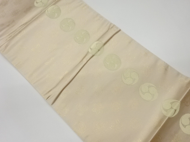 JAPANESE KIMONO / VINTAGE FUKURO OBI / WOVEN FAMILY CREST